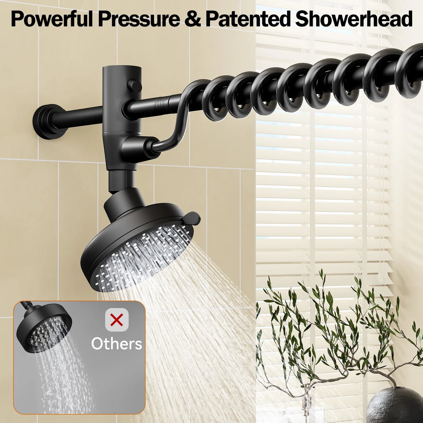 Dual Shower Head For Two With Adjustable Slider High Pressure