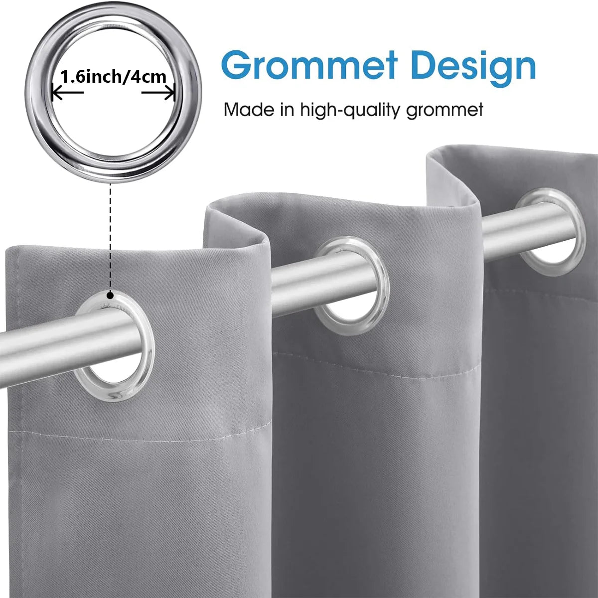 4-Piece Blackout Curtains Heat Insulated For Bedroom And Living Room
