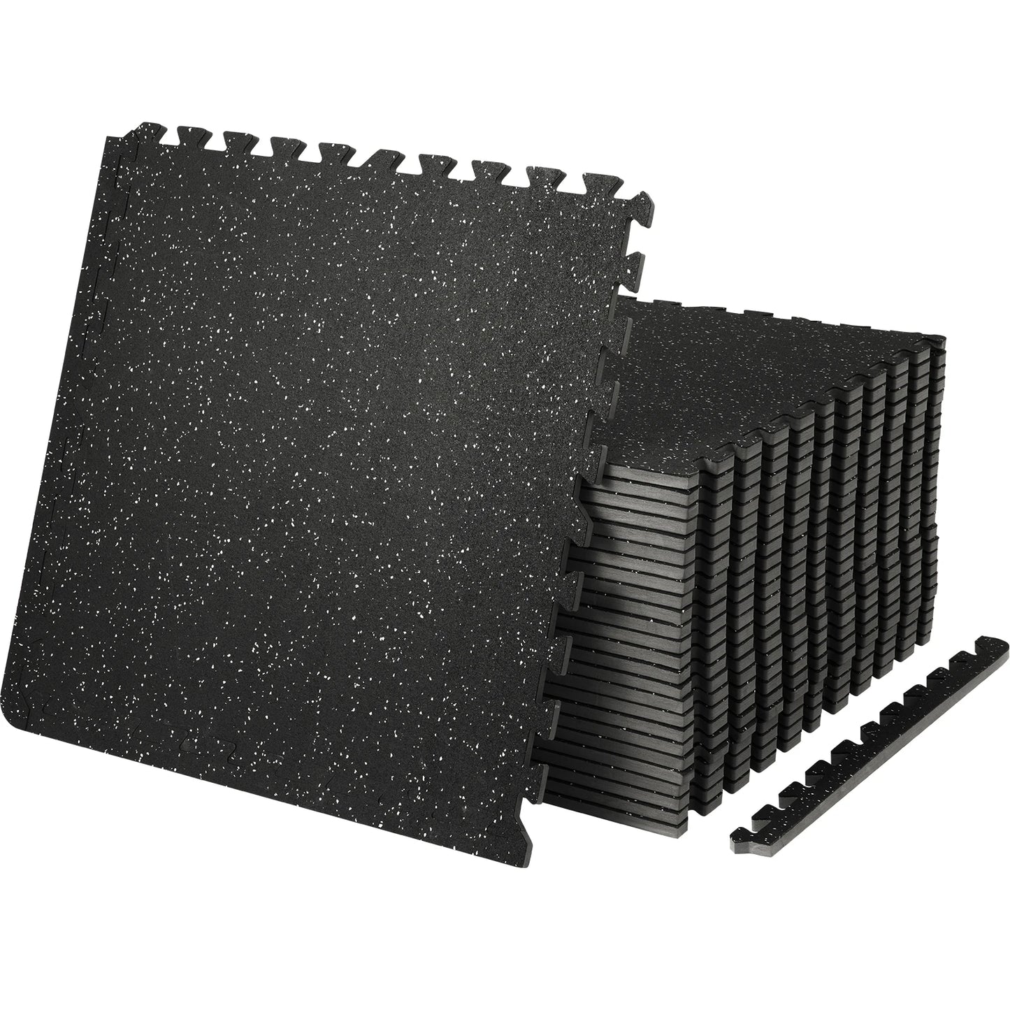 SucceBuy Interlocking Gym Floor Mats EVA Rubber Top