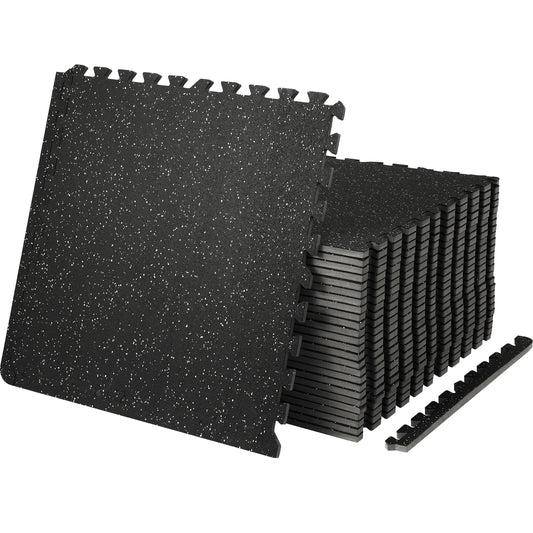 SucceBuy Interlocking Gym Floor Mats EVA Rubber Top