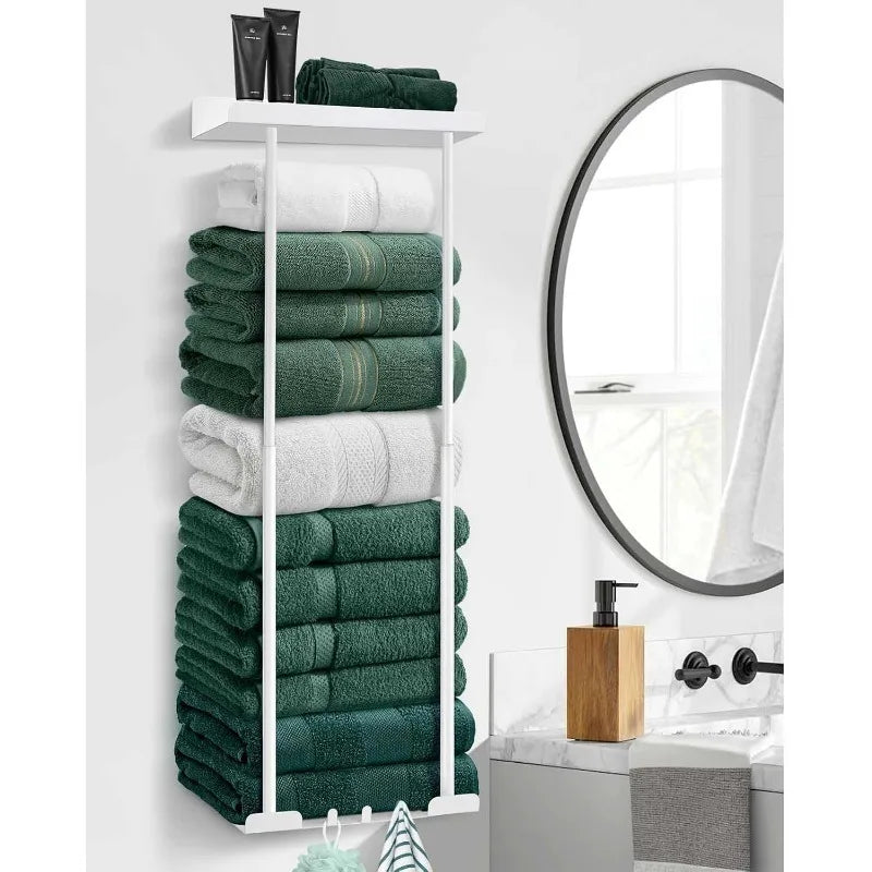 Stainless Steel Double Towel Rack Wall Mounted Bathroom Holder