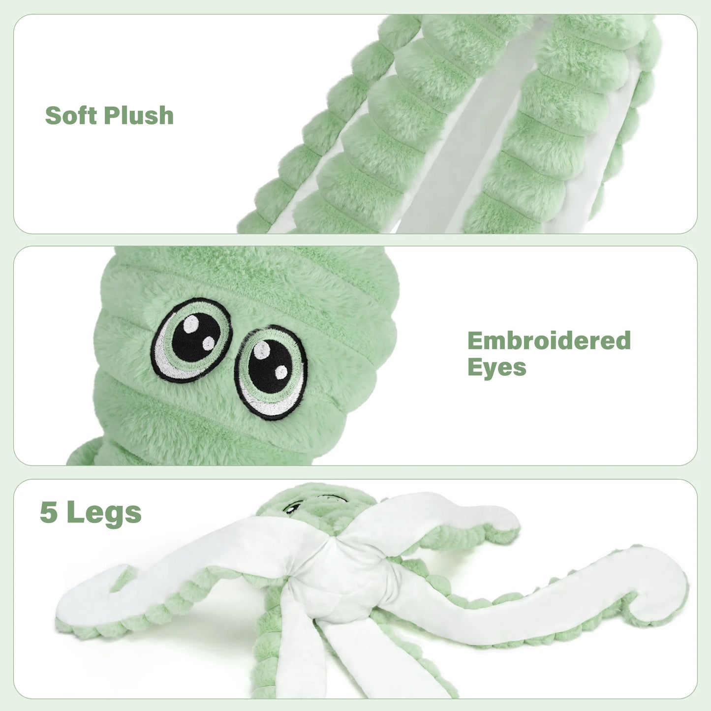 Octopus Design Squeaky Plush Dog Toy Interactive Chew For Dogs
