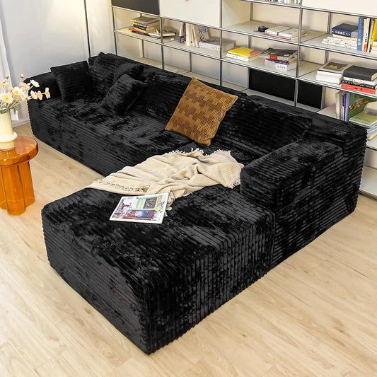Cloud Sectional Couch L Shaped Corduroy Modern Sofa