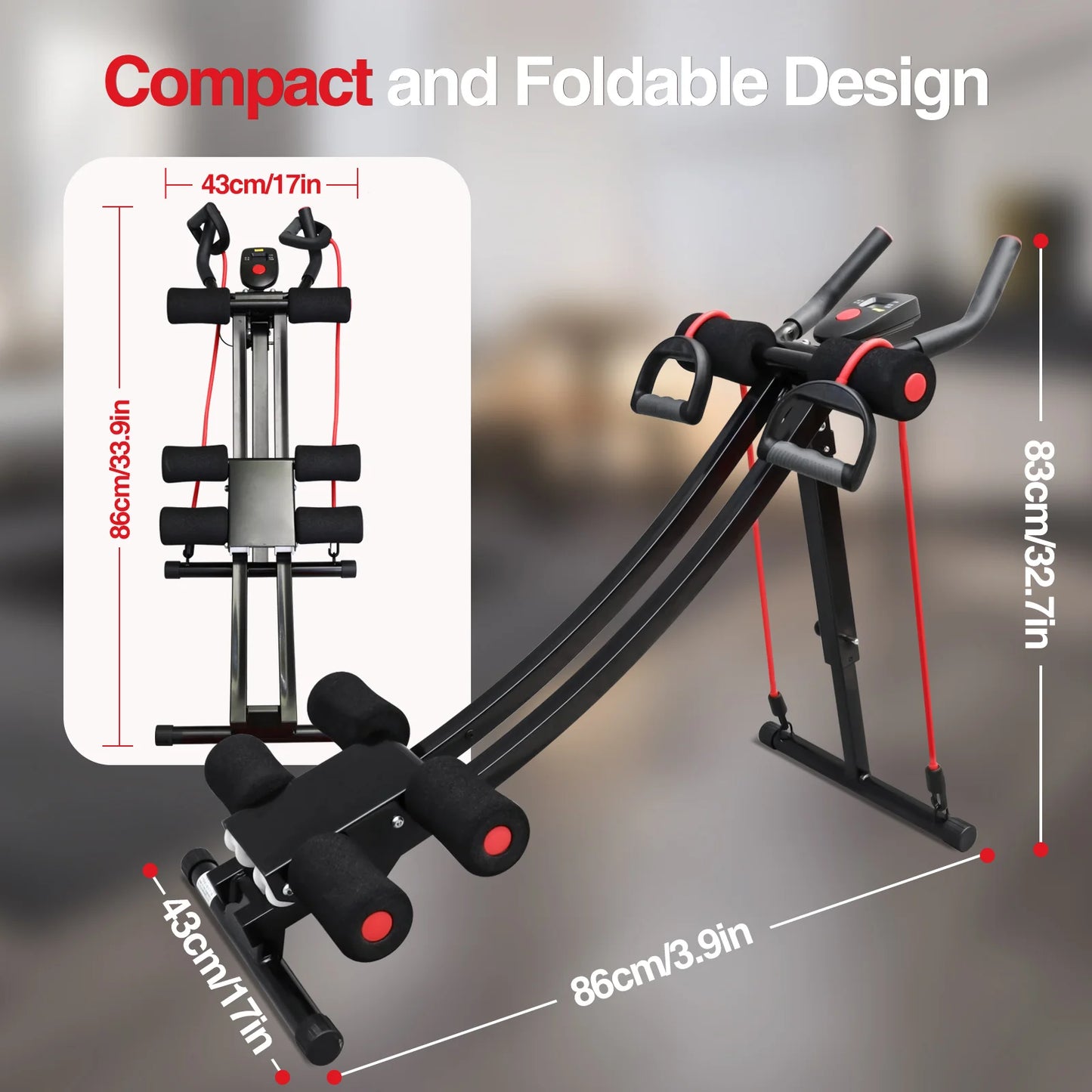 GIKPAL Foldable Ab Machine For Core And Ab Workout LCD