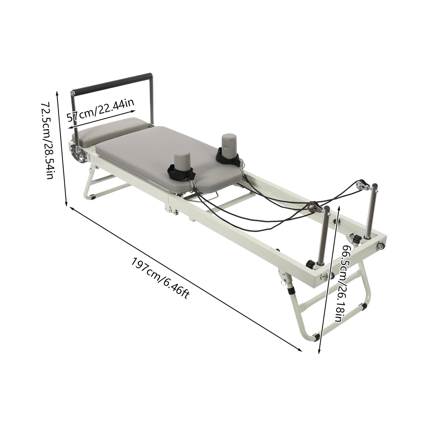 Foldable Pilates Reformer Machine 120kg Capacity For Home Fitness