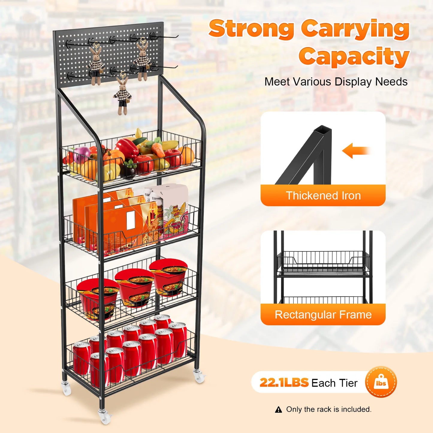 Bymaocar 4 Tier Wheel Display Rack For Retail Storage