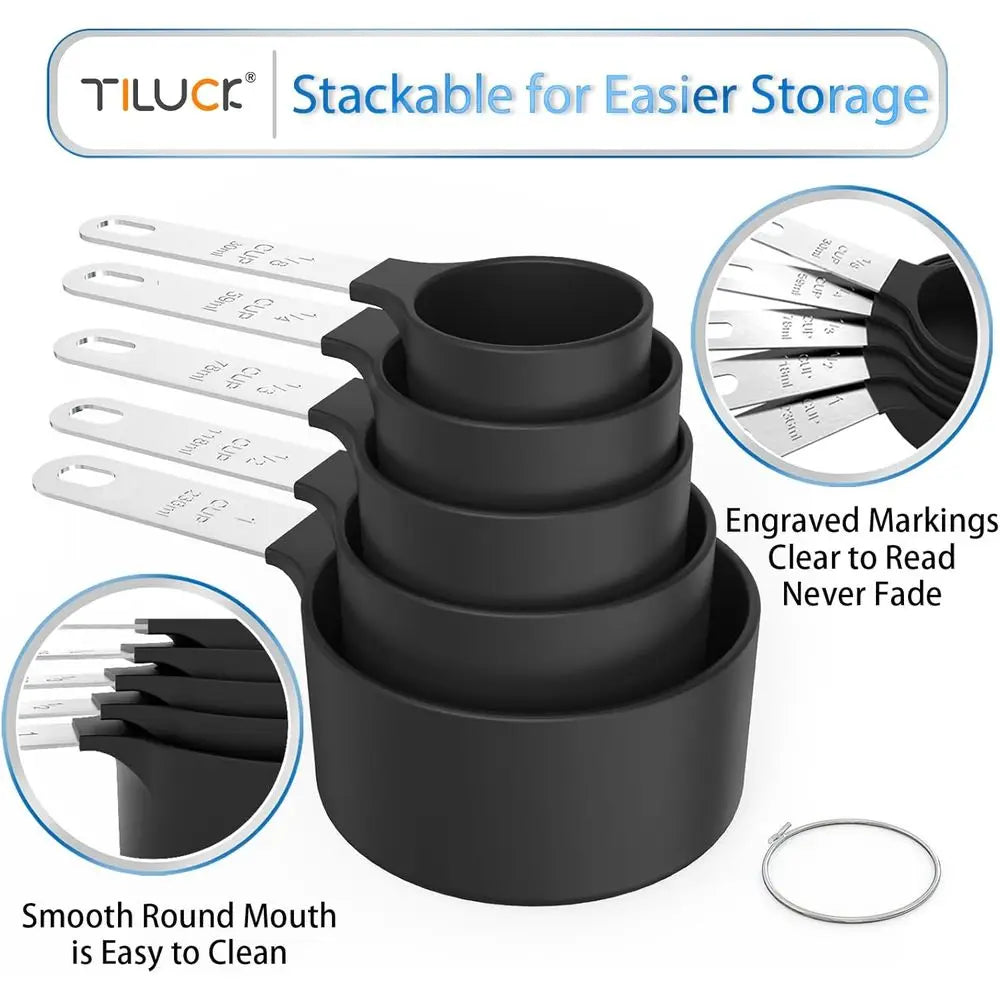 Measuring Cups and Spoons Set With Stainless Steel Handles