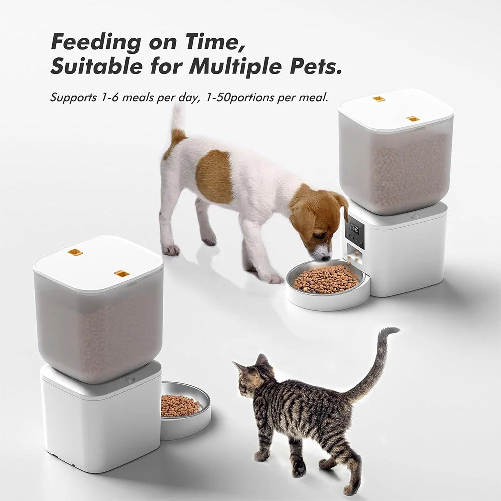 Nityers 8L Automatic Cat Feeder With Voice Recorder And Stainless Steel Bowl