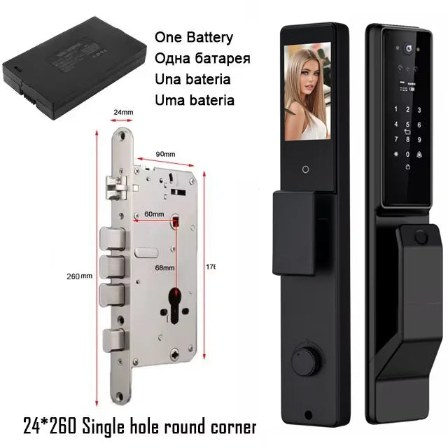 YKESDL Alexa Voice Control Smart Door Lock With Camera 3D Face Recognition