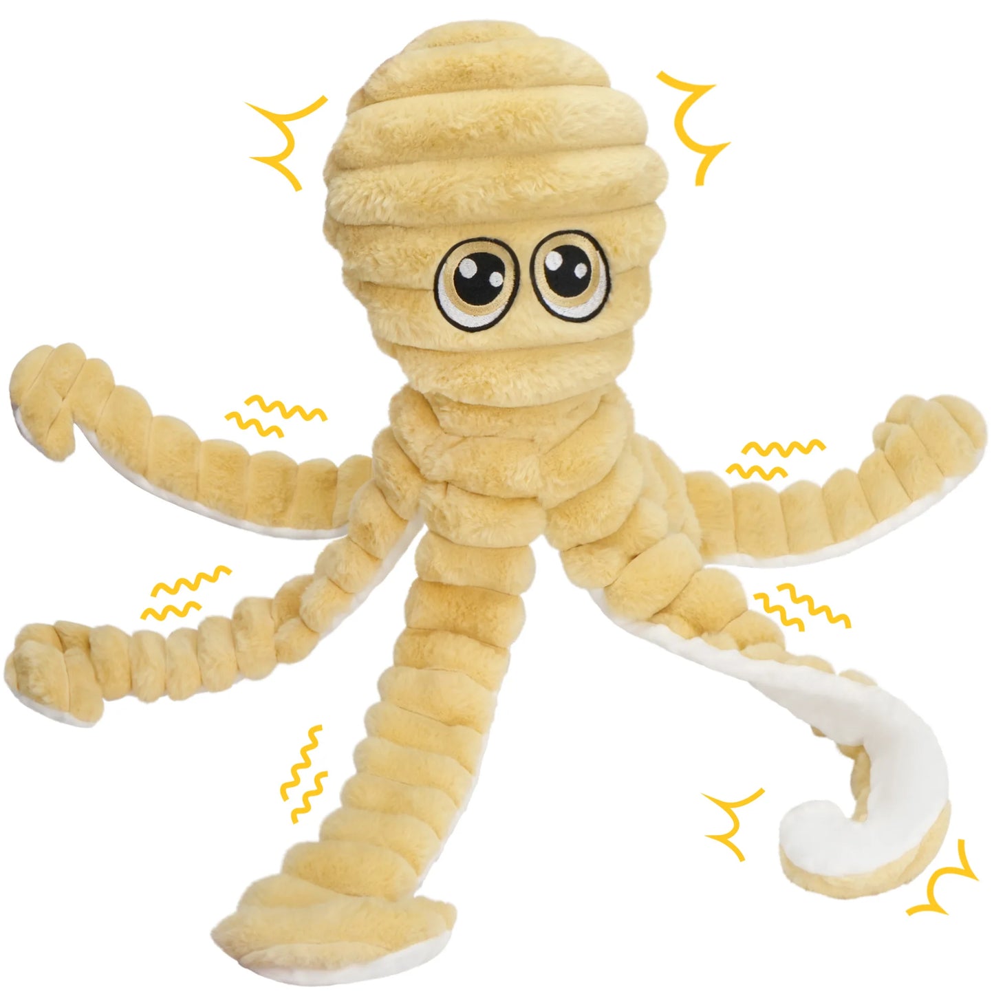Octopus Design Squeaky Plush Dog Toy Interactive Chew For Dogs