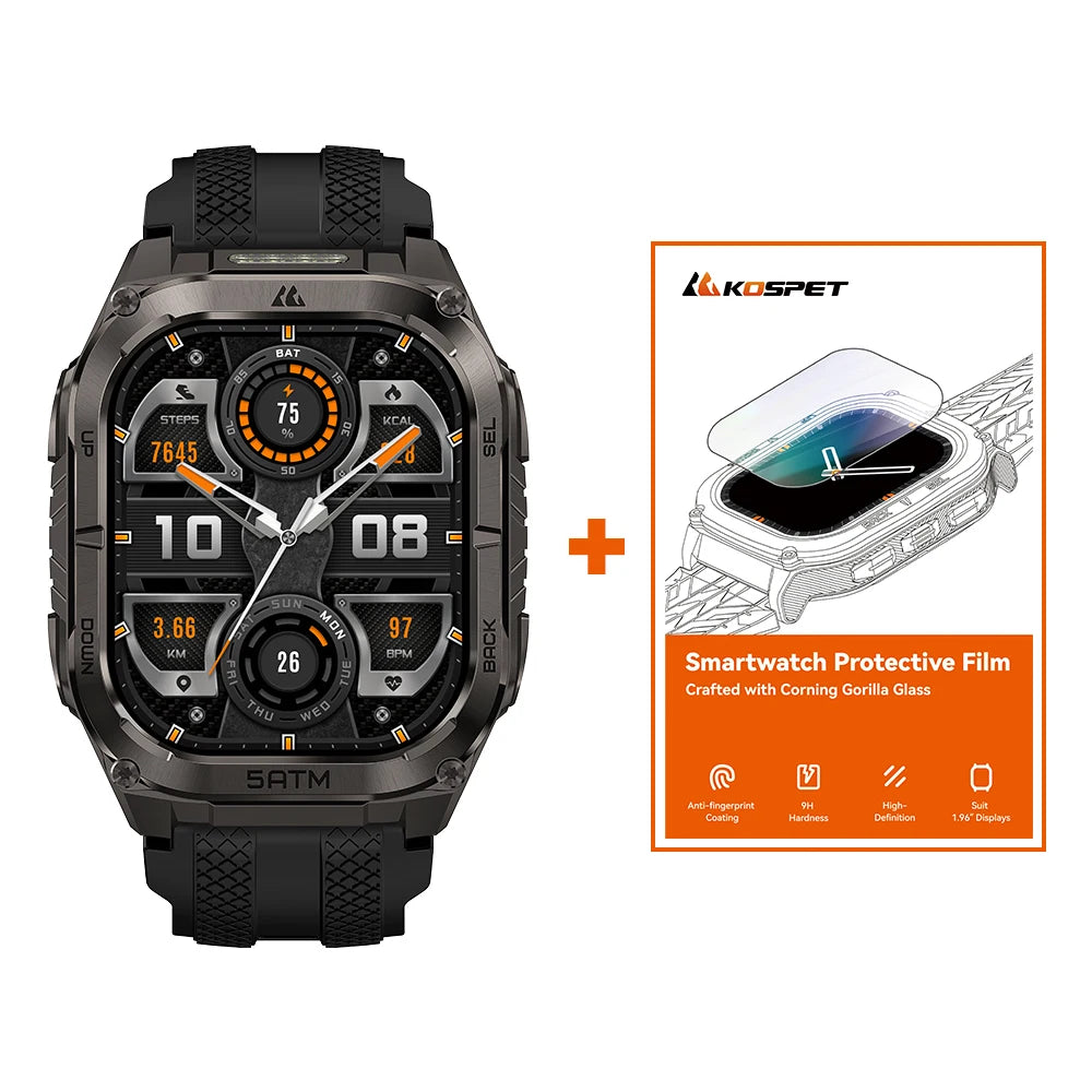 Kospe Tank M4C Rugged Smartwatch With GPS And Flashlight
