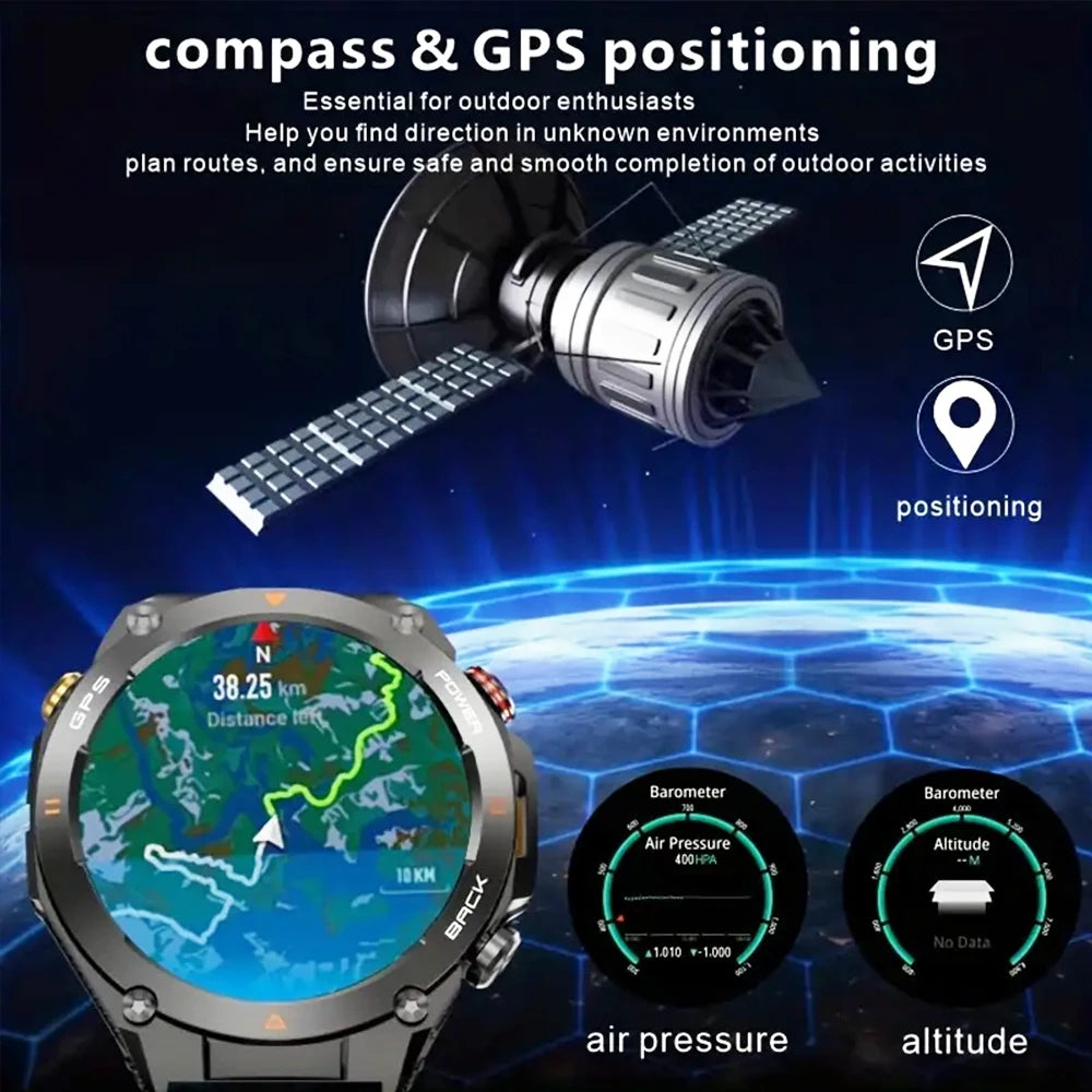 SENBONO GPS Smart Watch 1.45 Inch HD Display Bluetooth Call