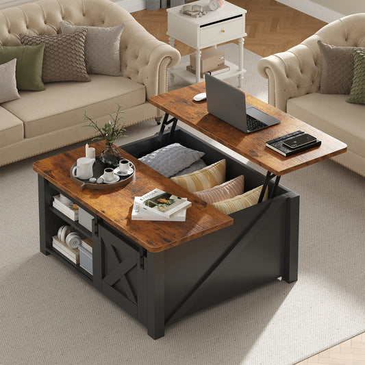 MCQ Wooden Lift Top Coffee Table With Adjustable Storage