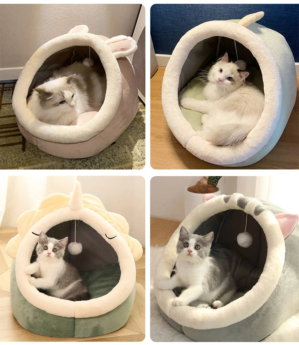 Cartoon Cat Bed Foldable Washable Pet Bed for Cats