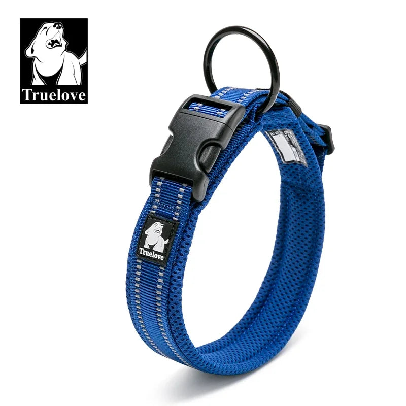 TRUELOVE Adjustable Nylon Dog Collar With Padded Reflective