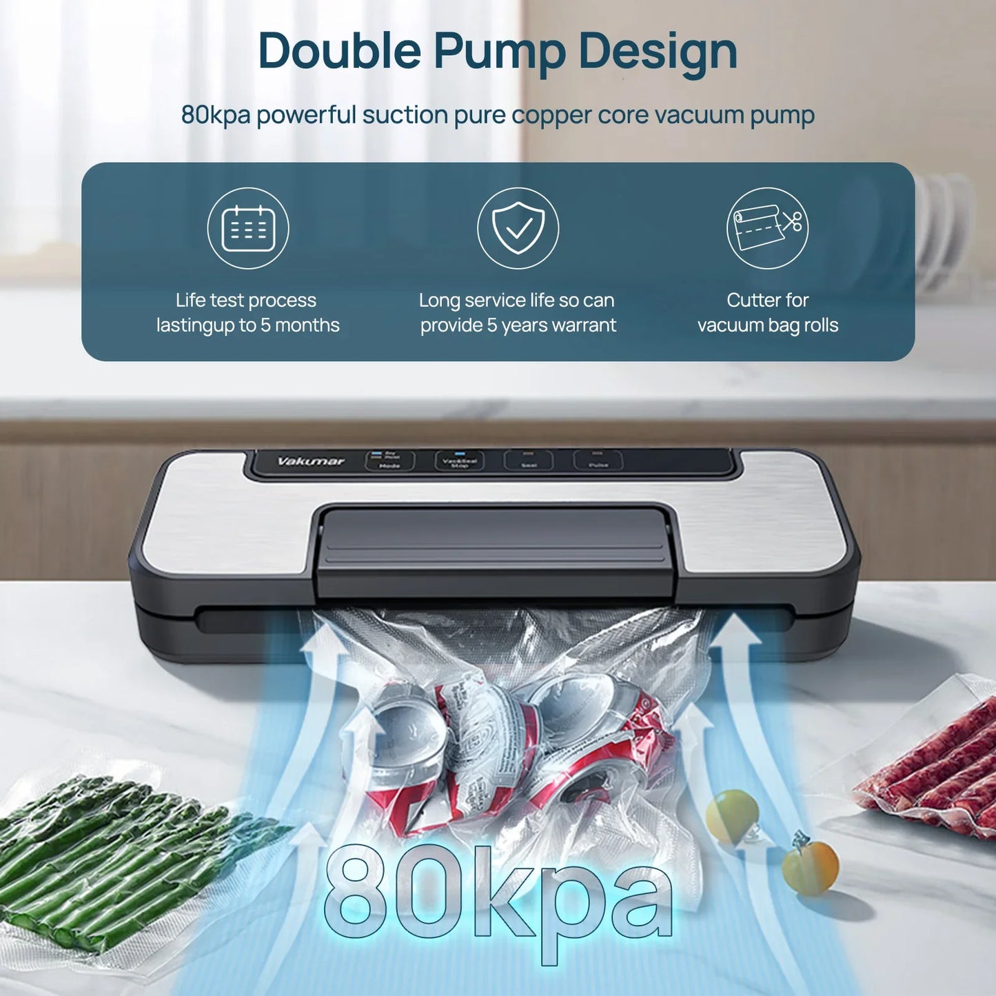 Vakumar VH1506 Vacuum Sealer Machine Sous Vide With Automatic Operation