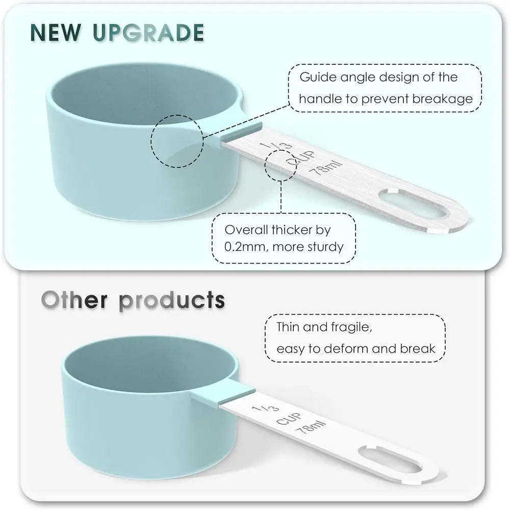 Measuring Cups and Spoons Set With Stainless Steel Handles