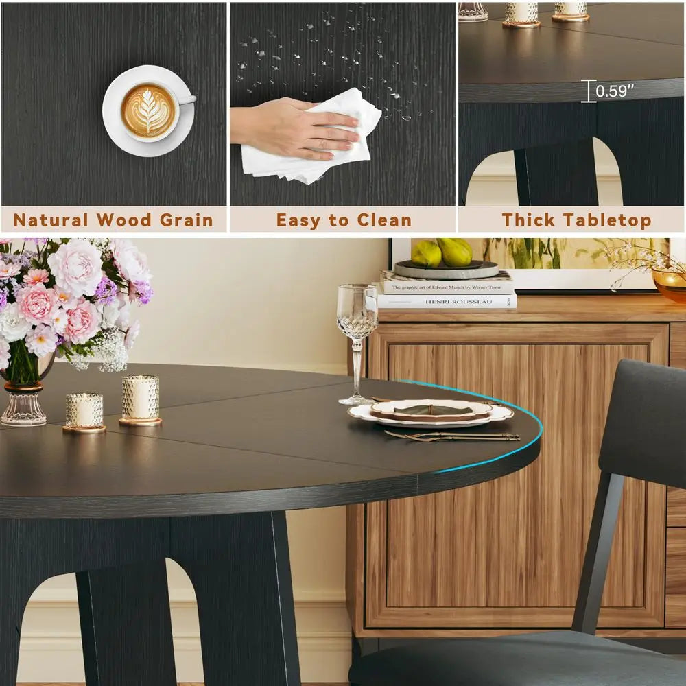 Round Dining Table Set For Six With Six Chairs For Kitchen Use