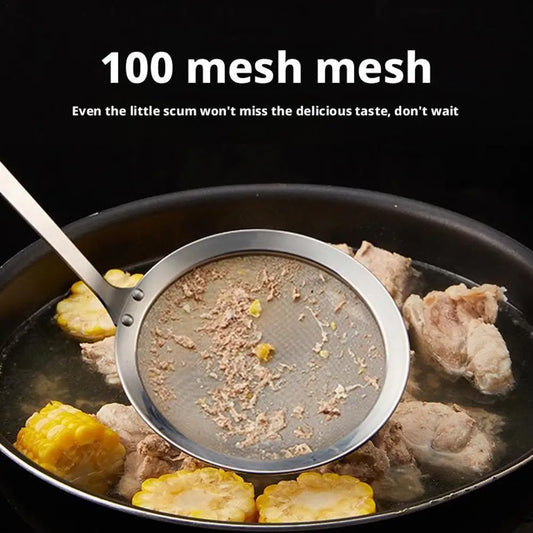 Fat Skimmer Spoon Fine Mesh Strainer For Frying Oil Removal