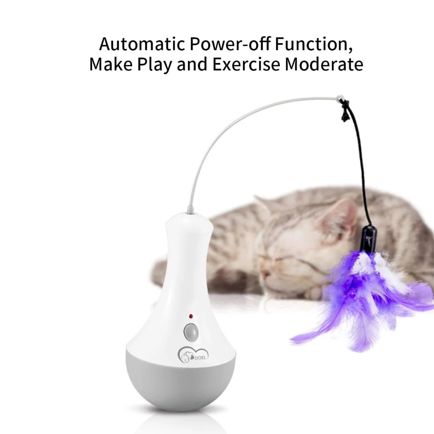 Cat Interactive Feather Toy Teaser With 360 Degree Rotation