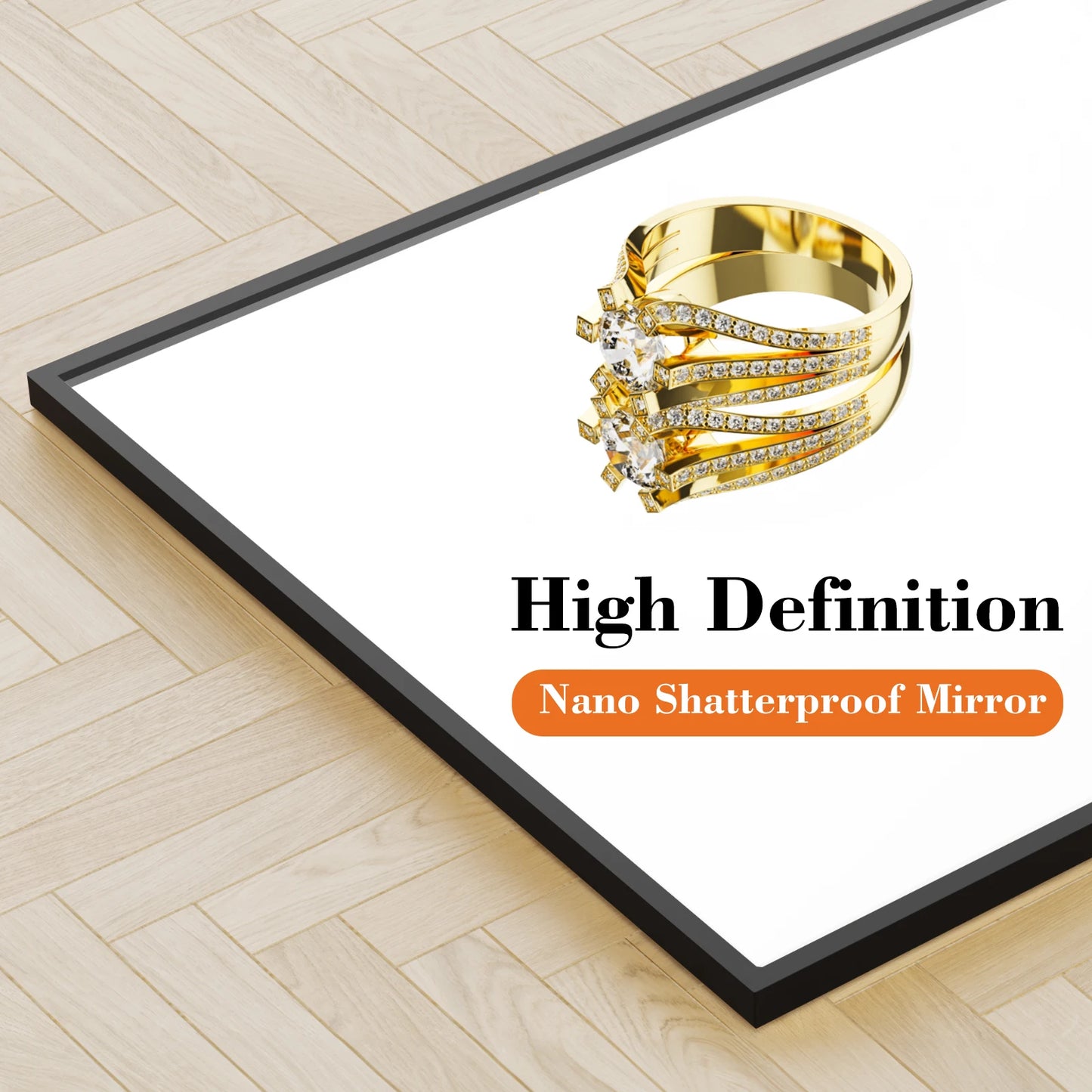 JHK Full Length Mirror With Stand Aluminum Frame For Bedroom