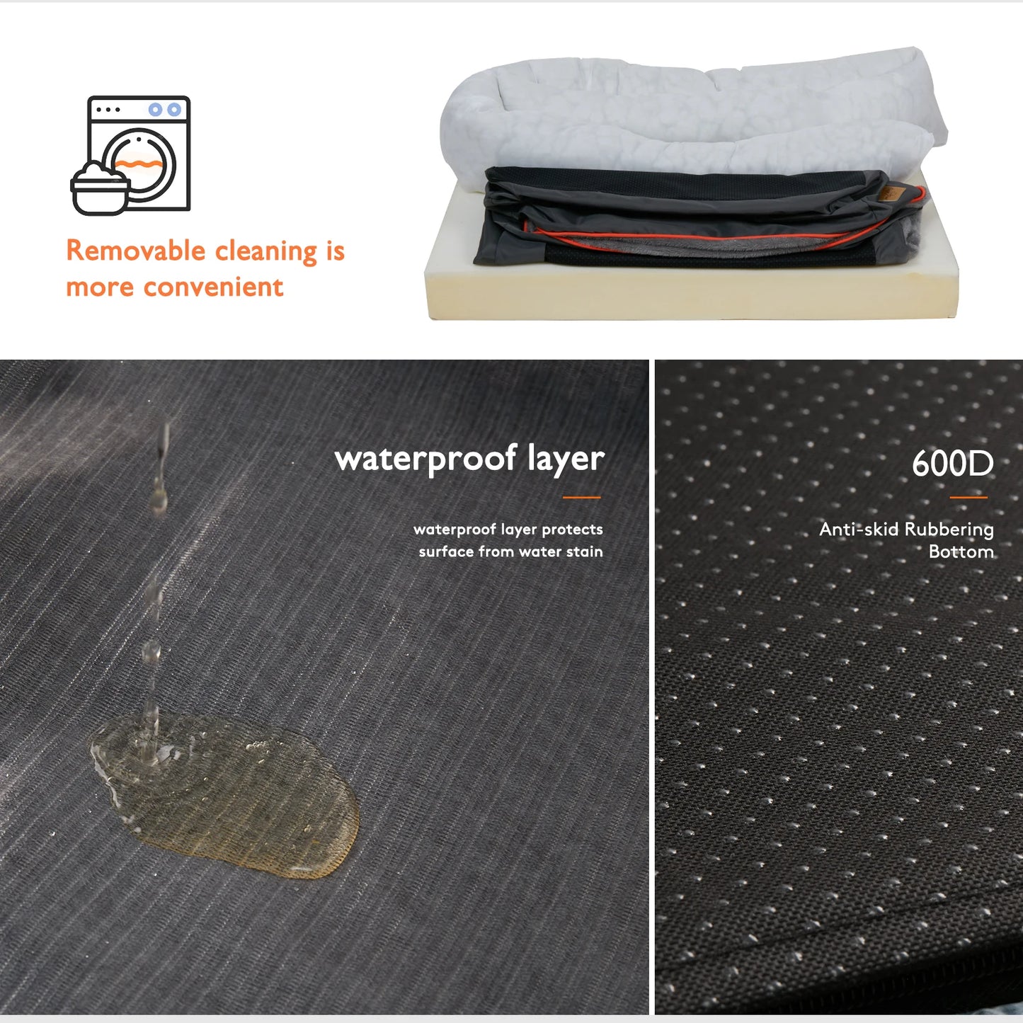 BINGOPAW Orthopedic Memory Foam Dog Bed With Bolsters