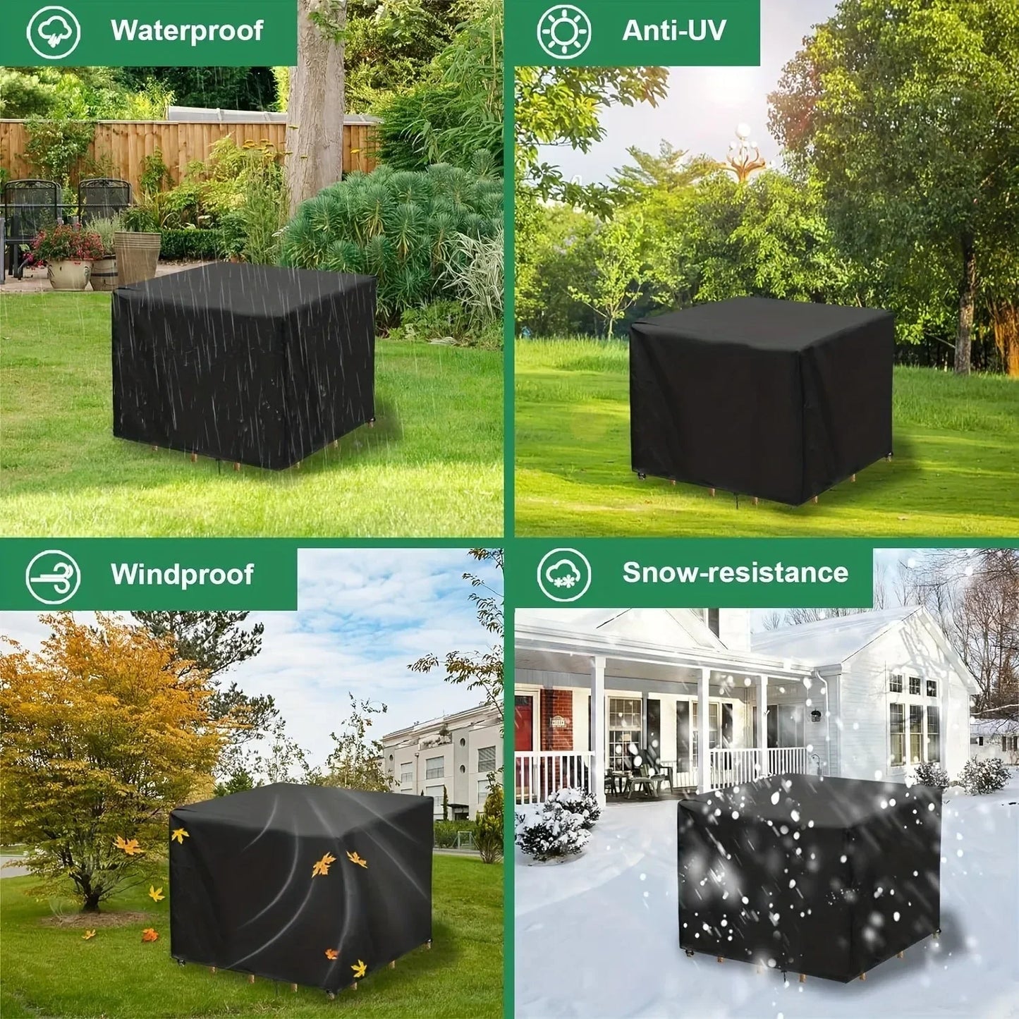 Dust Proof Rectangular Outdoor Table Cover For Terrace And Garden