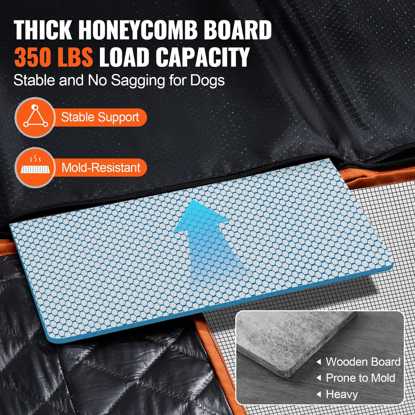 SucceBuy Back Seat Extender Dog Hammock With Mesh Window