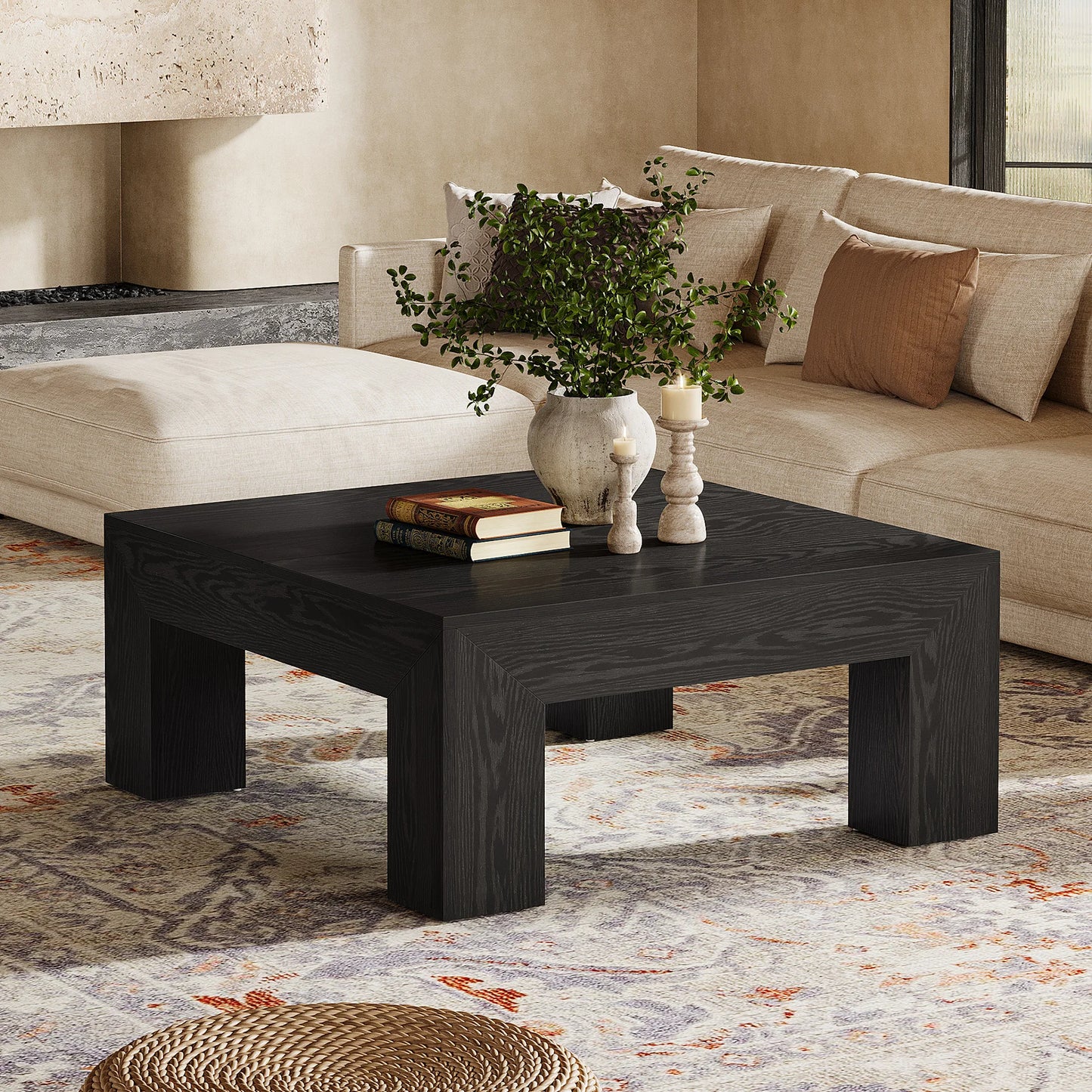 Tribesigns Square Coffee Table Farmhouse Center Cocktail Table