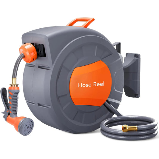 Twister.CK Retractable Garden Hose Reel With 9 Function Sprayer
