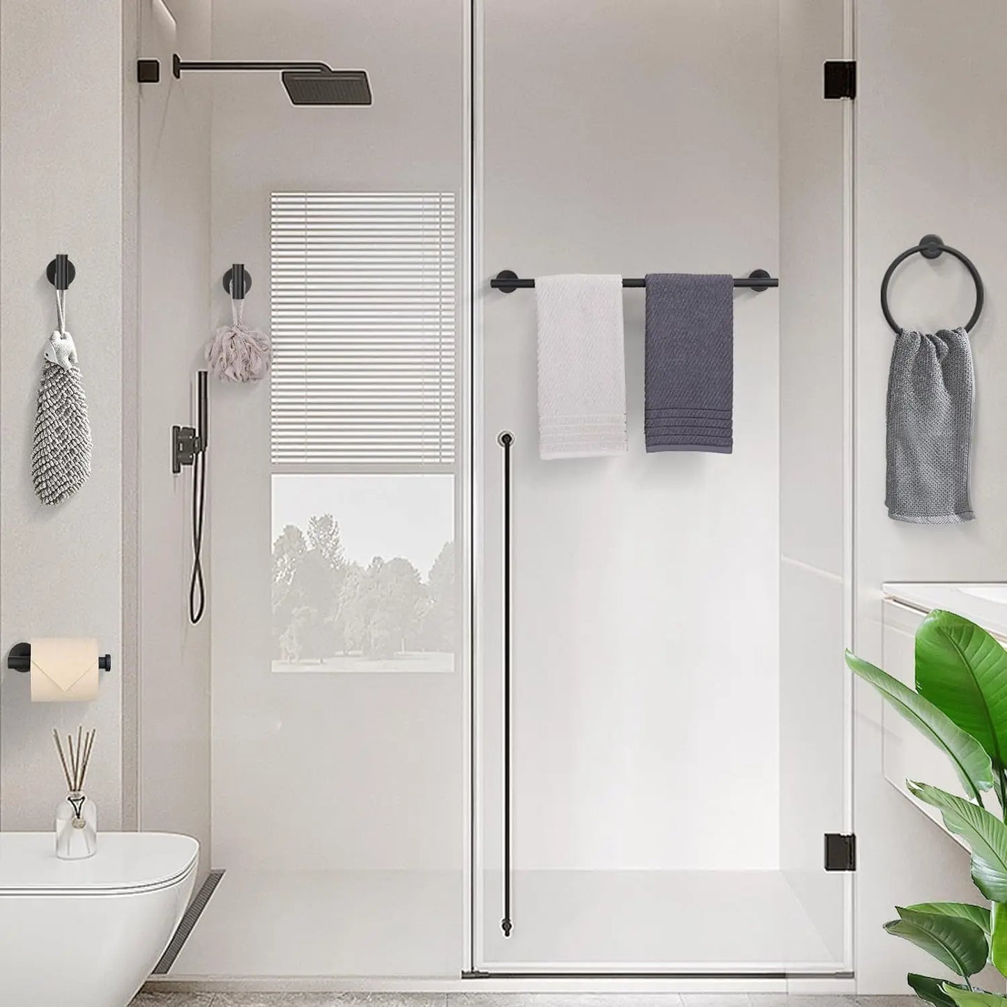 Brushed Gold 5-Piece Bathroom Accessories Set Stainless Steel Hardware
