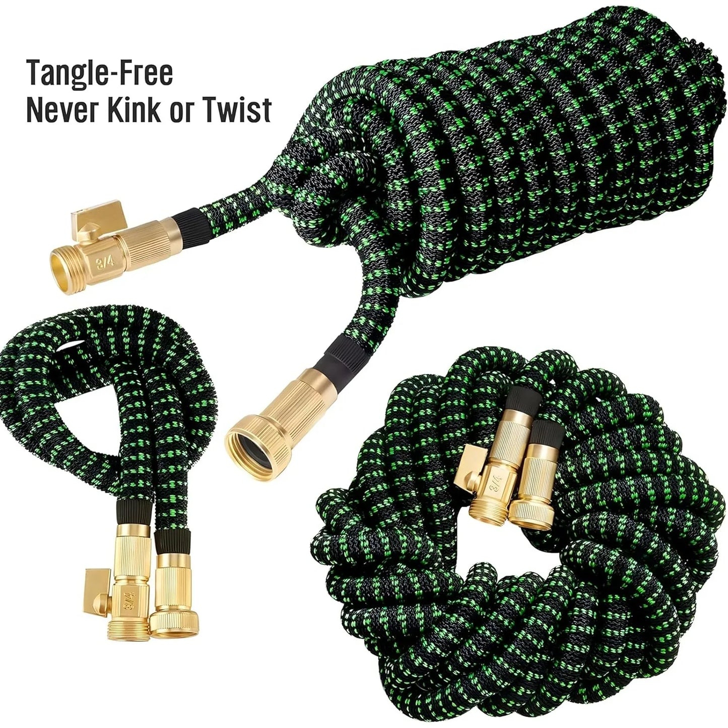 Lightweight Non Expandable Garden Hose With 10 Function Nozzles