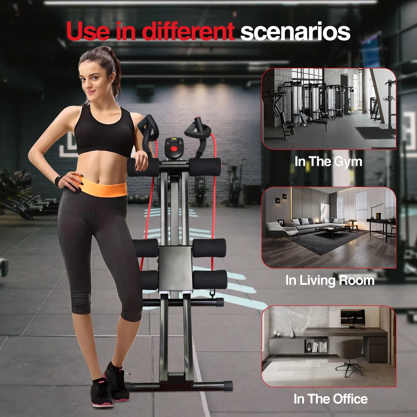 GIKPAL Foldable Ab Machine For Core And Ab Workout LCD