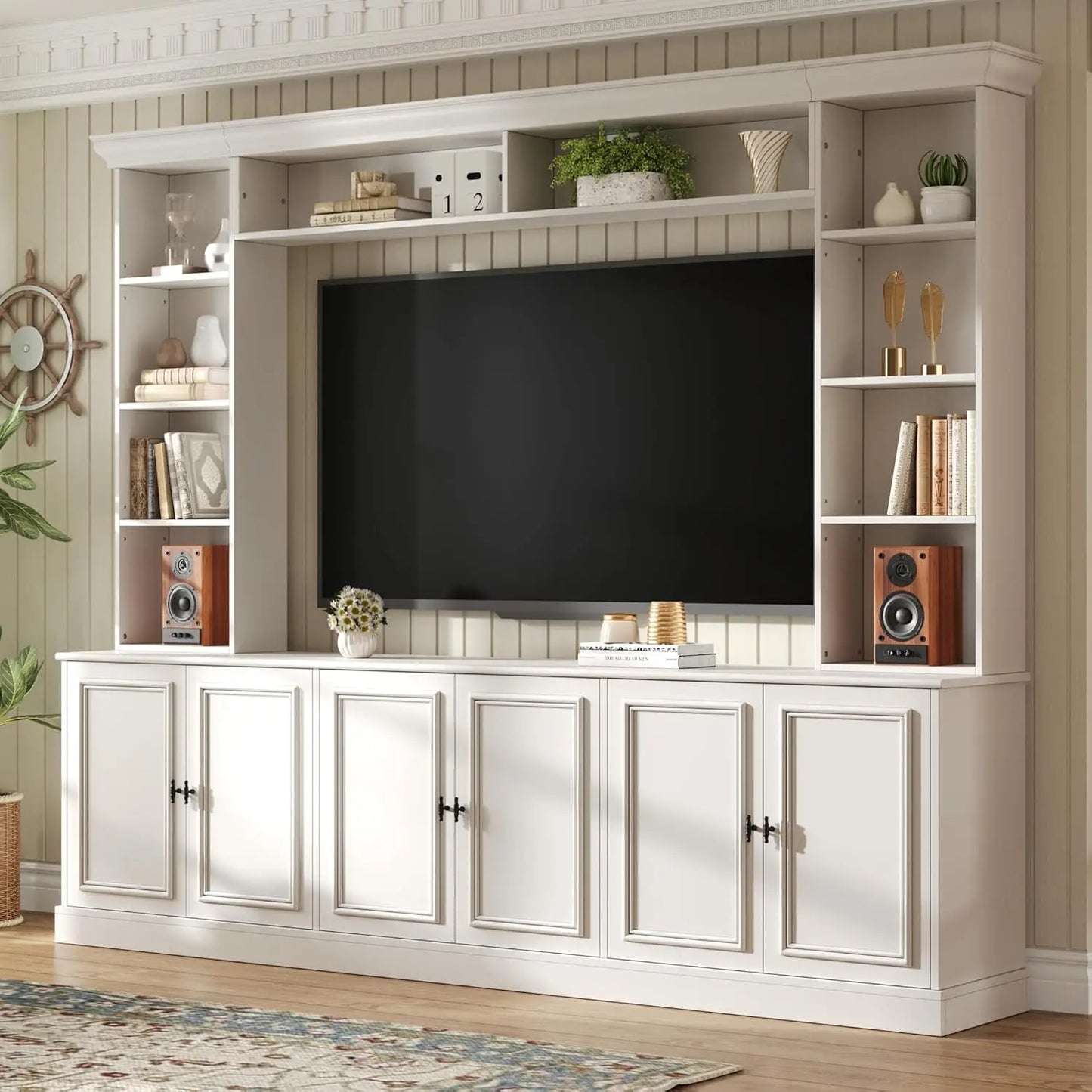 Modern Entertainment Center Wall Unit TV Stand With Bookshelves