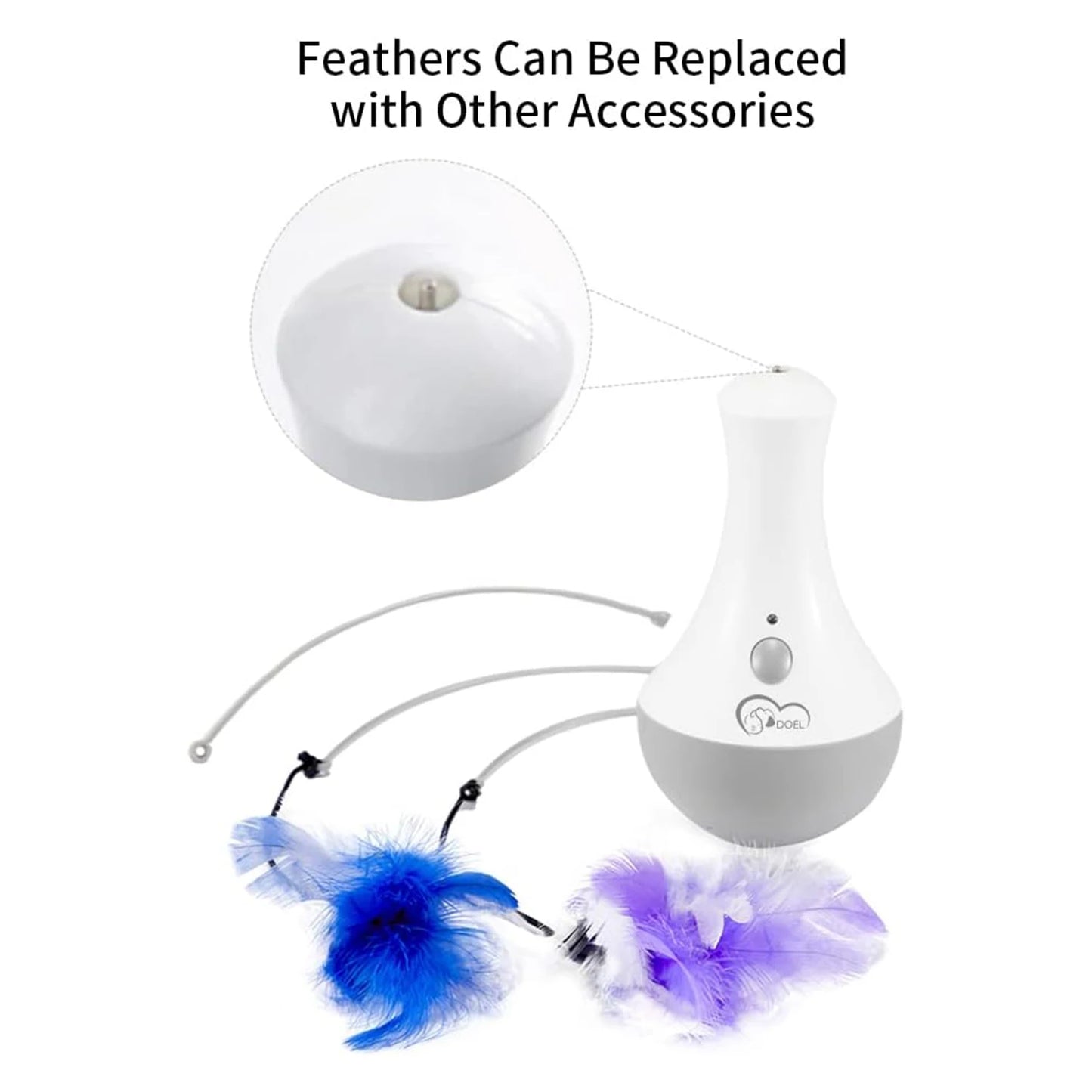 Cat Interactive Feather Toy Teaser With 360 Degree Rotation