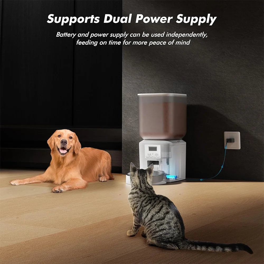Nityers 8L Automatic Cat Feeder With Voice Recorder And Stainless Steel Bowl